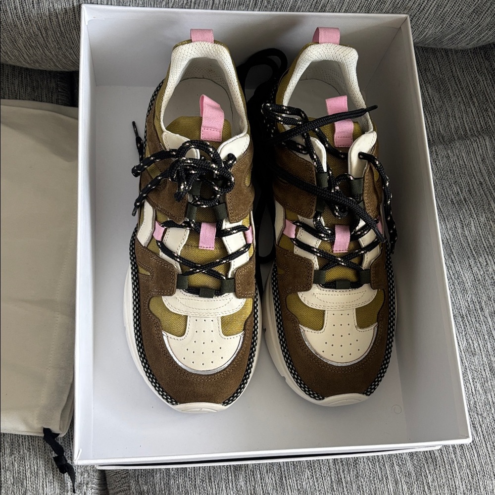 Isabel Marant Brown and White Sneakers